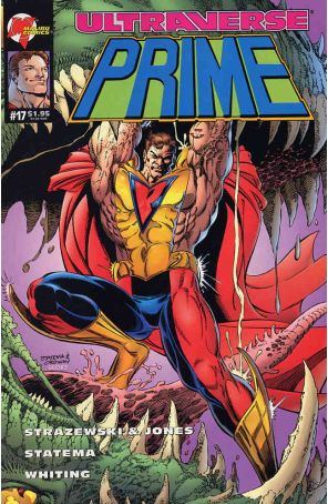 Prime (Vol. 1) 17 published by Malibu with cover art by John Statema and Jerry Ordway