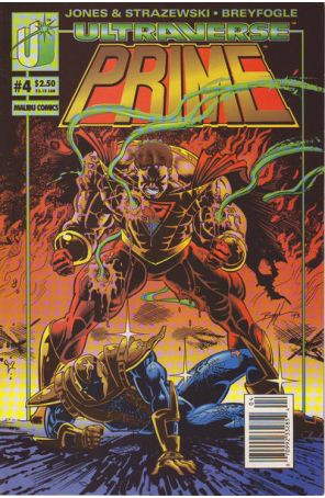 Prime (Vol. 1) 4 (Newsstand) published by Malibu with cover art by Norm Breyfogle