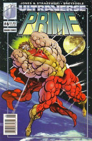 Prime (Vol. 1) 6 (Newsstand) published by Malibu with cover art by Norm Breyfogle