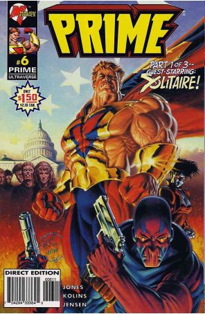 Prime (Vol. 2) 6 published by Malibu with cover art by Scott Kolins