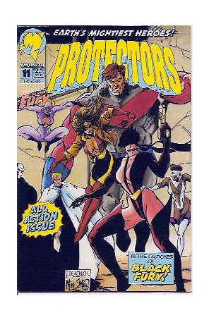 Protectors (Malibu) 11 (with poster) published by Malibu with cover art by Tom Derenick and Mike S. Miller