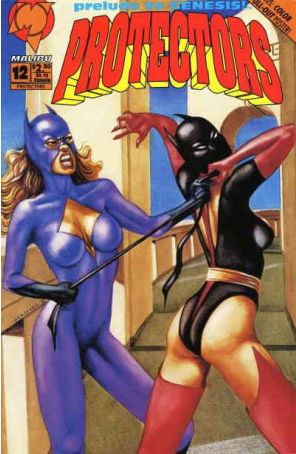 Protectors (Malibu) 12 (with poster) published by Malibu with cover art by Lurene Haines