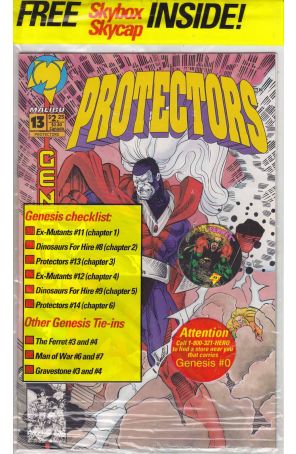 Protectors (Malibu) 13C (with card) published by Malibu with cover art by Chris Wozniak