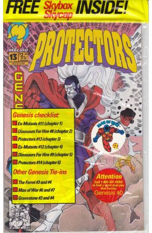 Protectors (Malibu) 13E (with card) published by Malibu with cover art by Chris Wozniak
