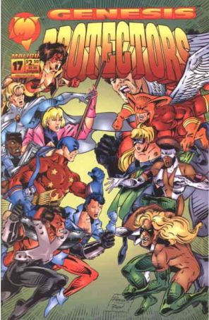 Protectors (Malibu) 17 published by Malibu with cover art by Willie Peppers