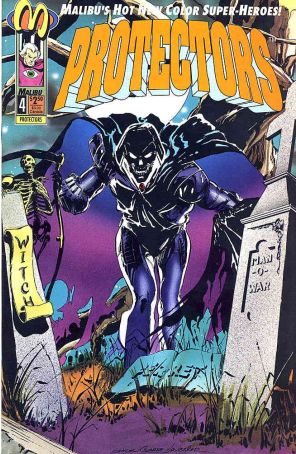 Protectors (Malibu) 4 (with poster) published by Malibu with cover art by S. Clarke Hawbaker
