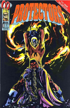 Protectors (Malibu) 6 (with poster) published by Malibu with cover art by S. Clarke Hawbaker