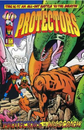 Protectors (Malibu) 8 (with poster) published by Malibu with cover art by Tom Derenick and Mike S. Miller