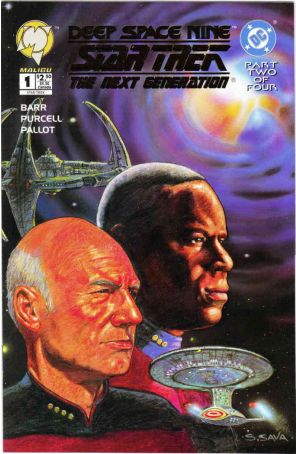 Star Trek: Deep Space Nine/Star Trek: The Next Generation 1A published by Malibu with cover art by Scott Christian Sava