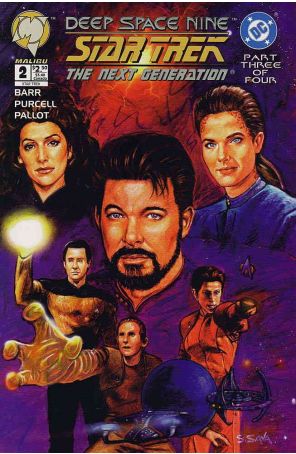 Star Trek: Deep Space Nine/Star Trek: The Next Generation 2 published by Malibu with cover art by Scott Christian Sava