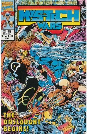 Mys-Tech Wars 1 published by Marvel UK with cover art by Bryan Hitch
