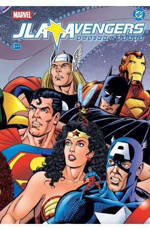 JLA/Avengers 1A published by Marvel with cover art by George Pérez