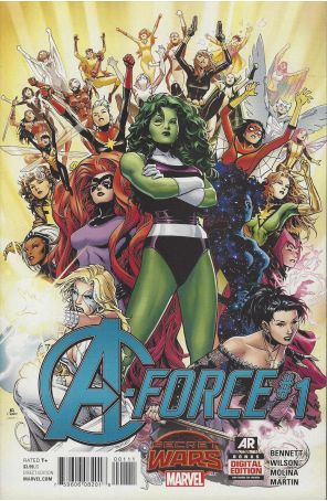 A-Force 1 published by Marvel with cover art by Jim Cheung