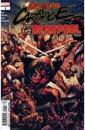 Absolute Carnage vs. Deadpool 1 published by Marvel with cover art by Tyler Kirkham