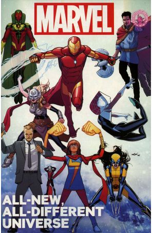 All-New, All-Different Marvel Universe 1 published by Marvel with cover art by David Marquez