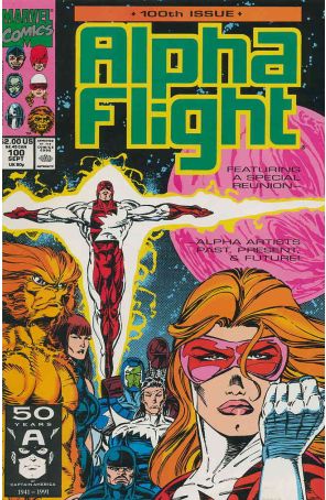 Alpha Flight (1st Series) 100 published by Marvel with cover art by Tom Morgan