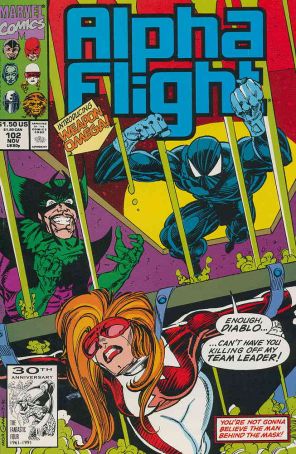 Alpha Flight (1st Series) 102 published by Marvel with cover art by Tom Morgan