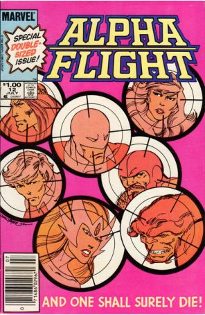 Alpha Flight (1st Series) 12 (Newsstand) published by Marvel with cover art by John Byrne