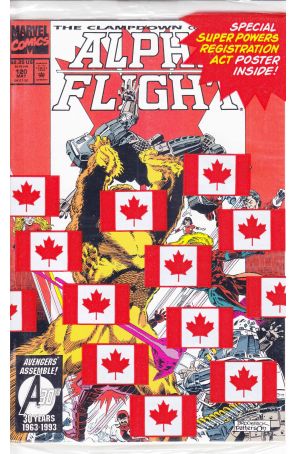Alpha Flight (1st Series) 120 (with poster) published by Marvel with cover art by Pat Broderick