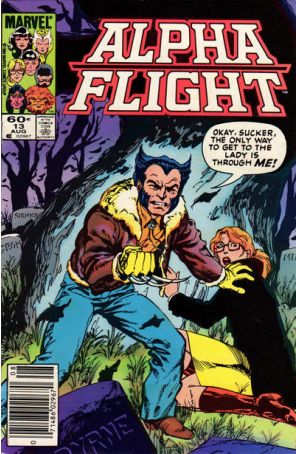 Alpha Flight (1st Series) 13 (Newsstand) published by Marvel with cover art by John Byrne
