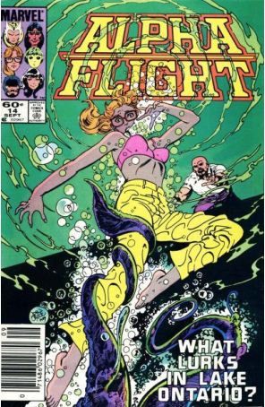 Alpha Flight (1st Series) 14 (Newsstand) published by Marvel with cover art by John Byrne