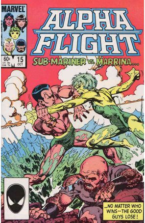 Alpha Flight (1st Series) 15 published by Marvel with cover art by John Byrne