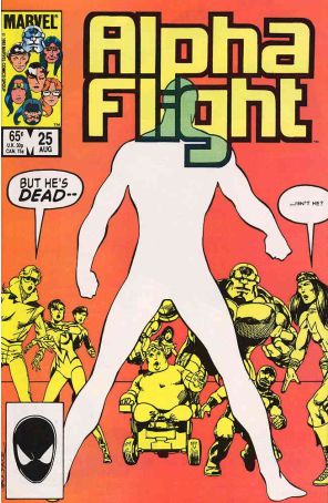 Alpha Flight (1st Series) 25 published by Marvel with cover art by John Byrne