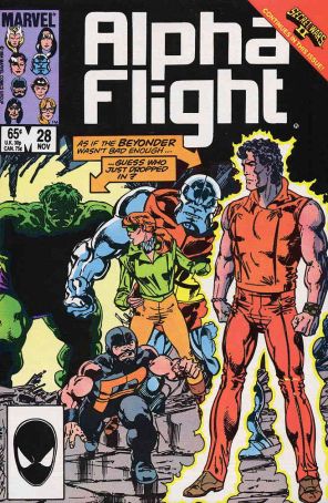 Alpha Flight (1st Series) 28 published by Marvel with cover art by John Byrne