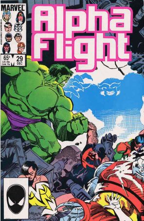 Alpha Flight (1st Series) 29 published by Marvel with cover art by Mike Mignola