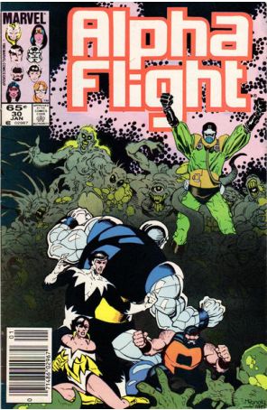 Alpha Flight (1st Series) 30 (Newsstand) published by Marvel with cover art by Mike Mignola