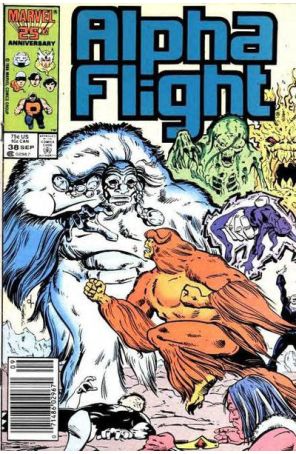 Alpha Flight (1st Series) 38 (Newsstand) published by Marvel with cover art by Dave Ross