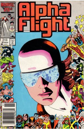 Alpha Flight (1st Series) 40 (Newsstand) published by Marvel with cover art by Dave Ross