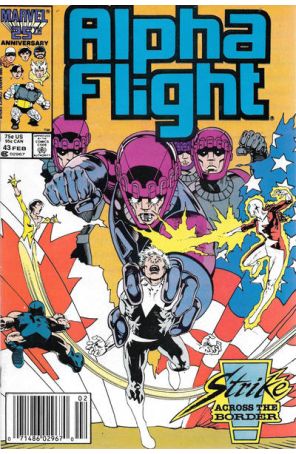 Alpha Flight (1st Series) 43 (Newsstand) published by Marvel with cover art by Dave Ross