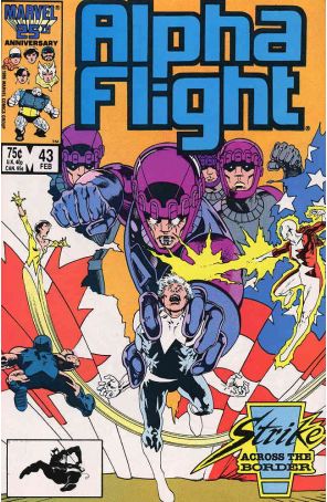 Alpha Flight (1st Series) 43 published by Marvel with cover art by Dave Ross