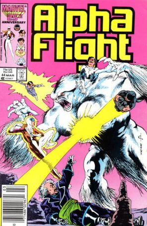 Alpha Flight (1st Series) 44 (Newsstand) published by Marvel with cover art by Dave Ross