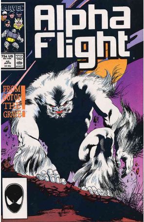 Alpha Flight (1st Series) 45 published by Marvel with cover art by June Brigman