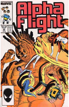 Alpha Flight (1st Series) 49 published by Marvel with cover art by June Brigman
