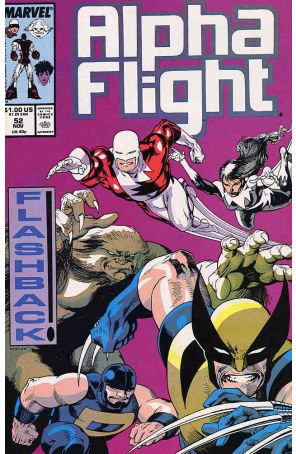 Alpha Flight (1st Series) 52 published by Marvel with cover art by Kevin Nowlan