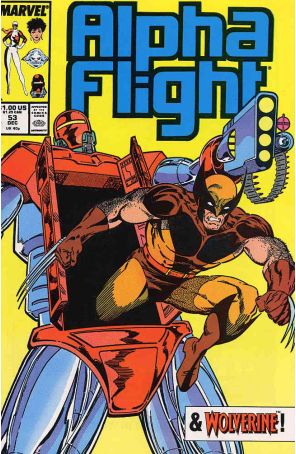 Alpha Flight (1st Series) 53 published by Marvel with cover art by Carl Potts and Jim Lee