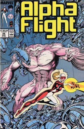 Alpha Flight (1st Series) 56 published by Marvel with cover art by Jim Lee
