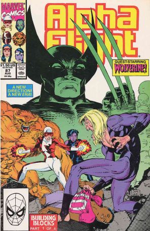 Alpha Flight (1st Series) 87 published by Marvel with cover art by Jim Lee