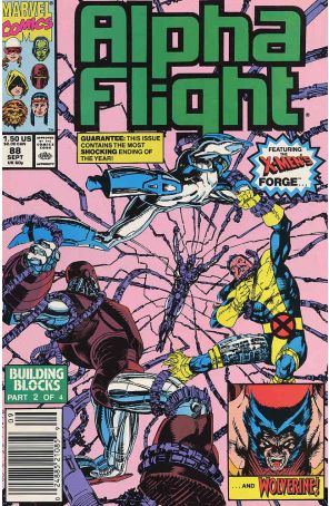 Alpha Flight (1st Series) 88 (Newsstand) published by Marvel with cover art by Jim Lee