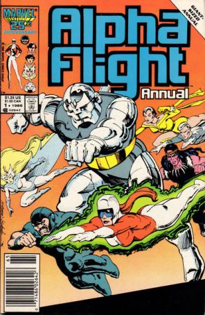Alpha Flight (1st Series) Annual 1 (Newsstand) published by Marvel with cover art by Larry Stroman