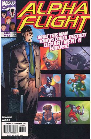 Alpha Flight (2nd Series) 13 published by Marvel with cover art by Ariel Olivetti