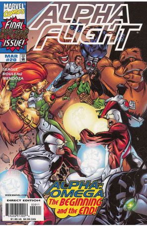 Alpha Flight (2nd Series) 20 published by Marvel with cover art by Duncan Rouleau