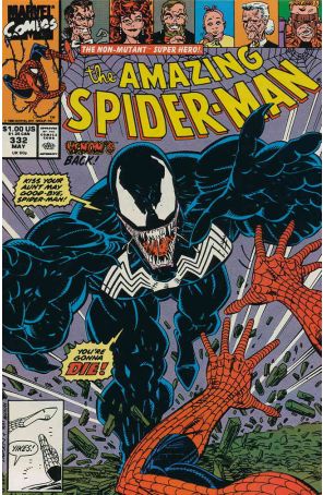 The Amazing Spider-Man 332 published by Marvel with cover art by Erik Larsen