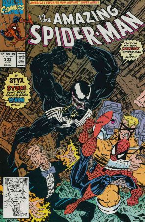 The Amazing Spider-Man 333 published by Marvel with cover art by Erik Larsen