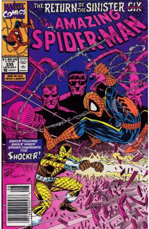 The Amazing Spider-Man 335 (Newsstand) published by Marvel with cover art by Erik Larsen