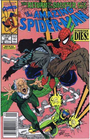 The Amazing Spider-Man 336 (Newsstand) published by Marvel with cover art by Erik Larsen
