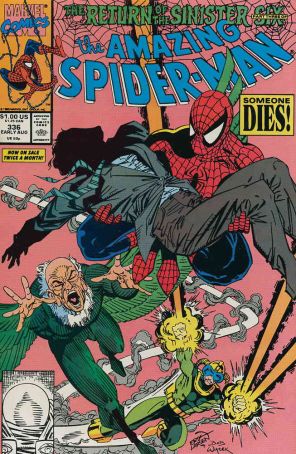 The Amazing Spider-Man 336 published by Marvel with cover art by Erik Larsen